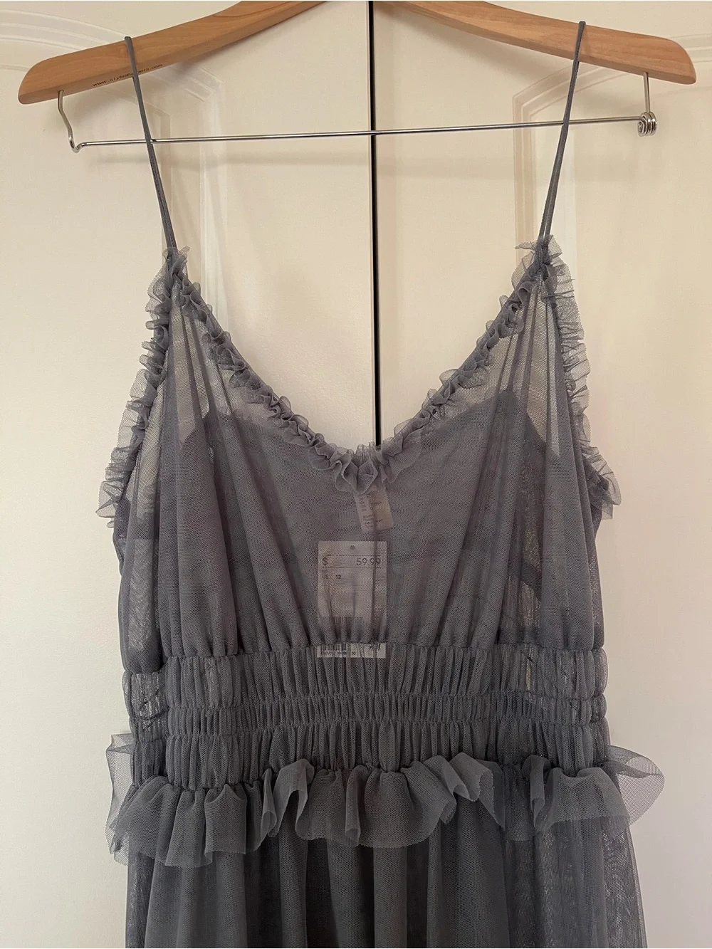 H&M Blue Ruffled Tiered Midi Dress - Picture 3 of 4